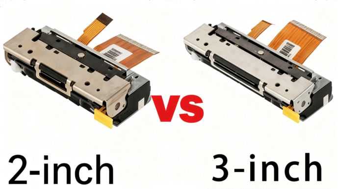 A comparison chart highlighting the key differences between 2 inch and 3 inch thermal printer mechanisms. A comparison chart highlighting the key differences between 2 inch and 3 inch thermal printer mechanisms.