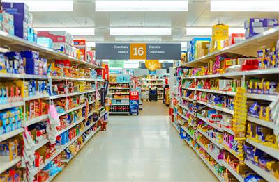 supermarket shelves supermarket shelves